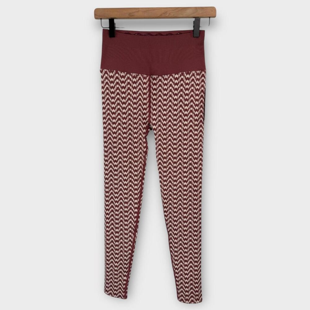 Spiritual Gangster Seamless Jacquard 7/8 Leggings Women’s Size XS/S Burgundy New
